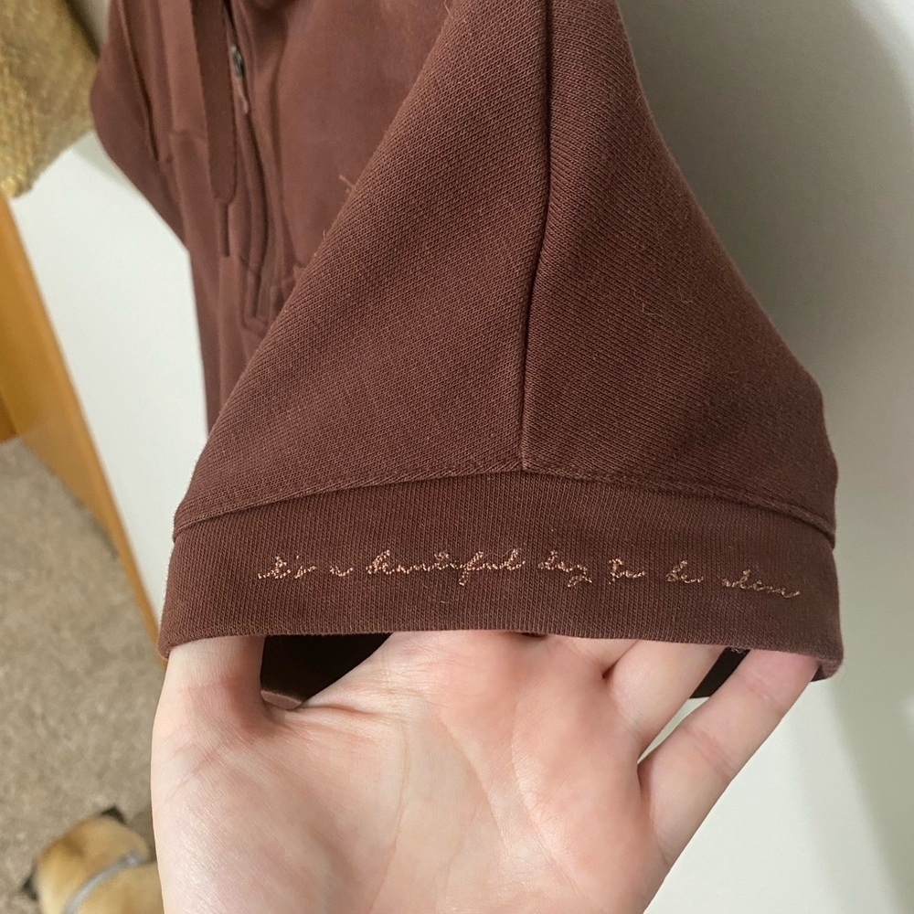 Gymshark Whitney Simmons Brown Sleeveless Hoodie Sweatshirt - Picture 3 of 5
